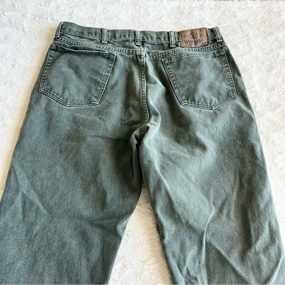 Vtg Wrangler Jeans Mens 35x29 (Tag 38x30) Green 97601 Relaxed Straight Western - Picture 6 of 14